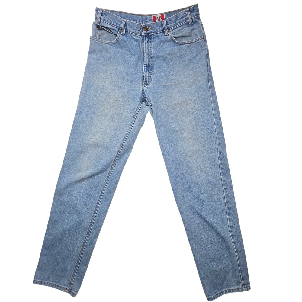 R&R Jean Co Mens Light Wash Straight Leg Denim Jeans 34x34 Blue 100% Cotton